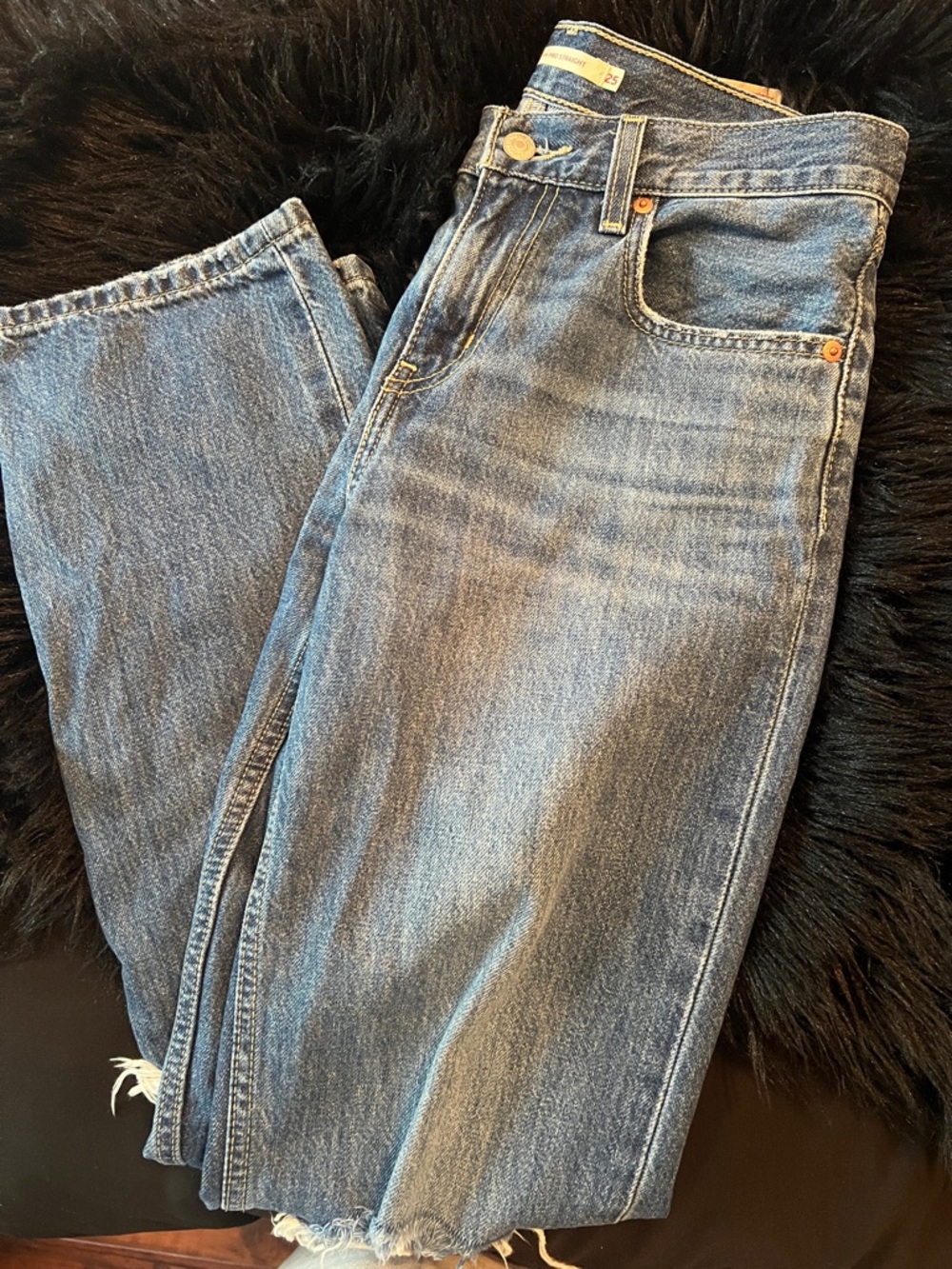 Signature by Levi Strauss Women's Straight Leg Blue Denim Jeans